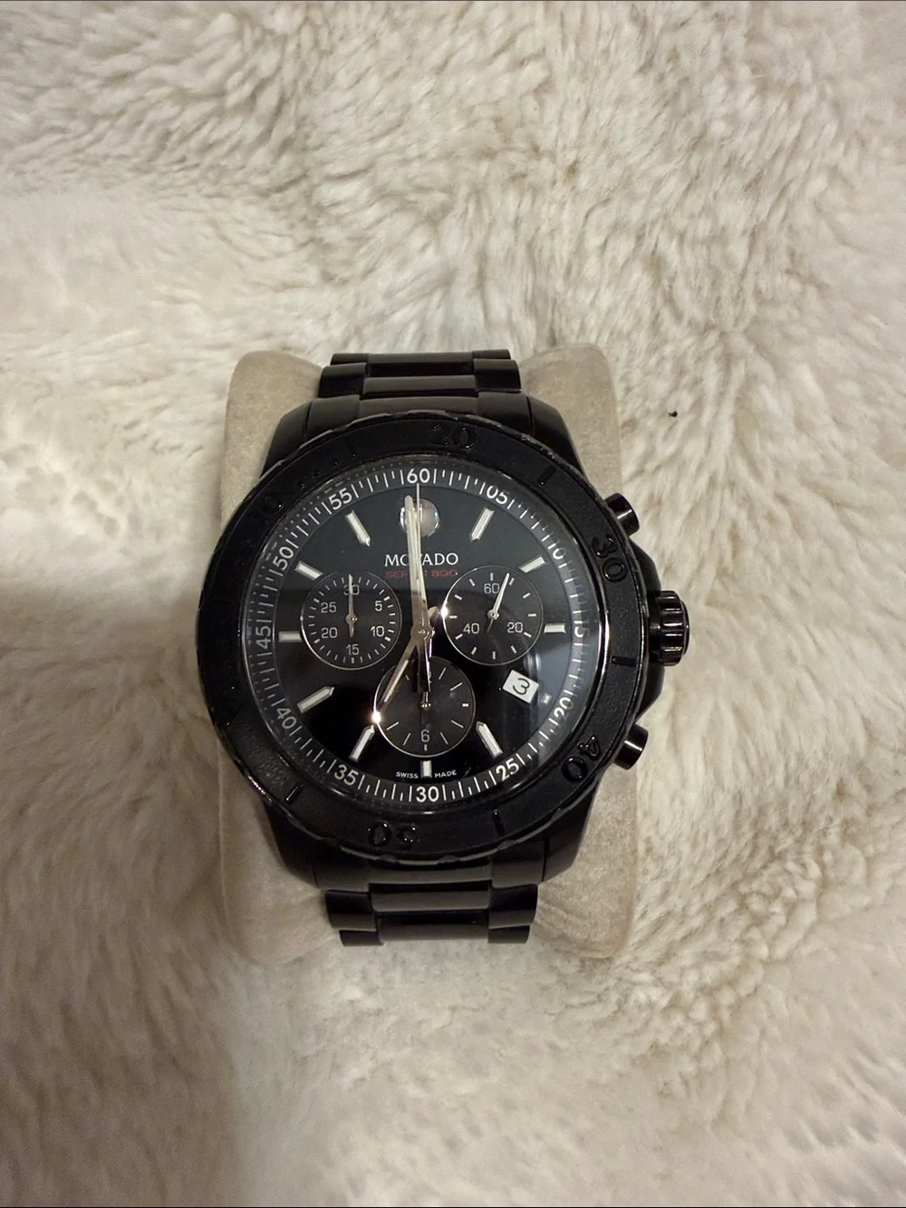 Movado Black PVD Chronograph Bracelet Watch